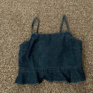 American Eagle Peplum Cropped Tank Top
